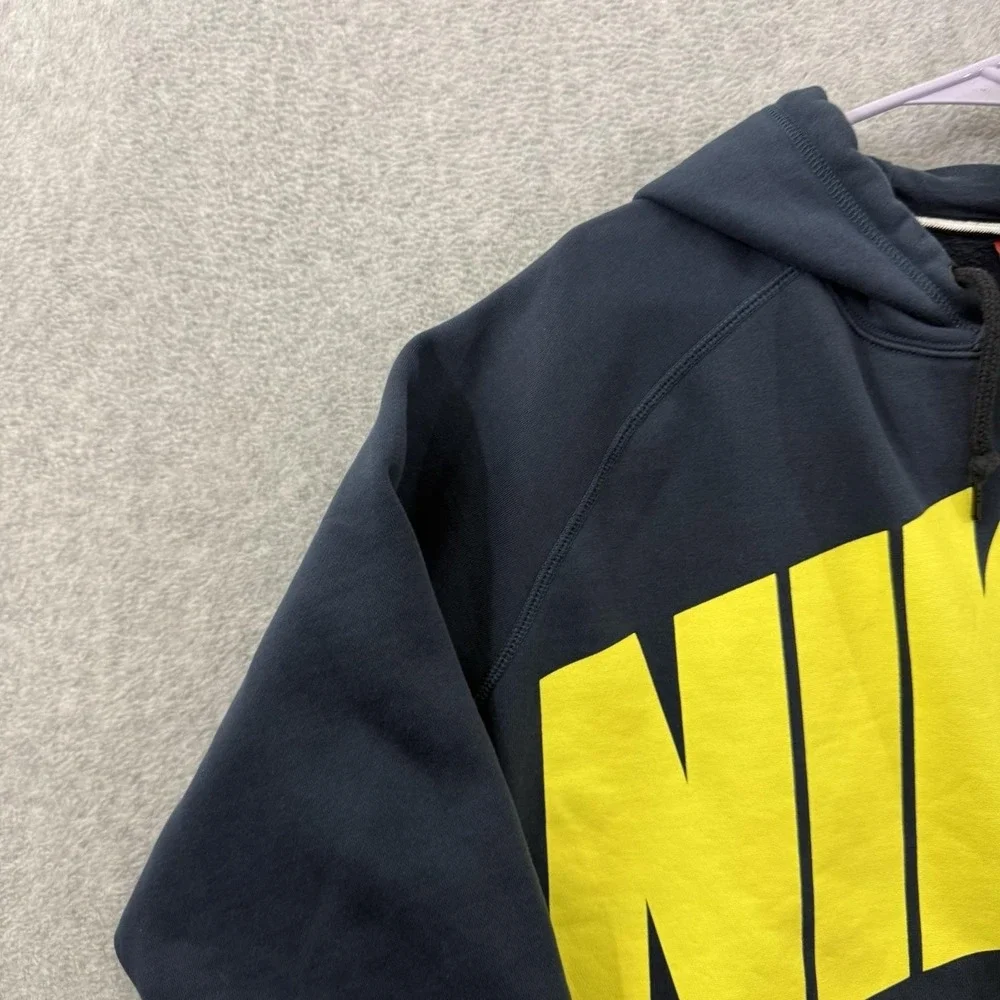 Nike‎ Hoodie Men's XL Blue Big Neon Logo Long Sleeve Pullover Fleece Sweatshirt - Picture 2 of 11